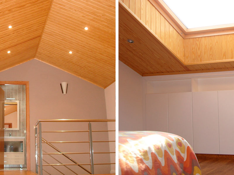 Wooden interior ceiling
